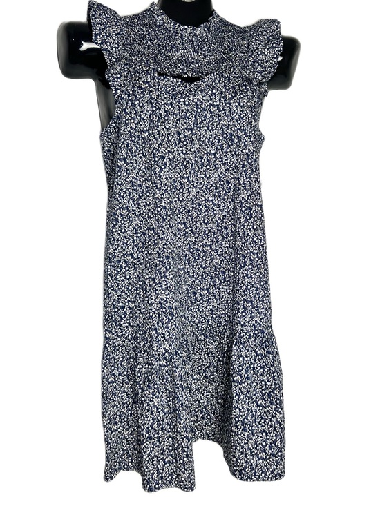 Old Navy Dresses & Skirts - *NWT-Old Navy-Navy & White Floral Ruffle Neck Cut Out Midi Dress